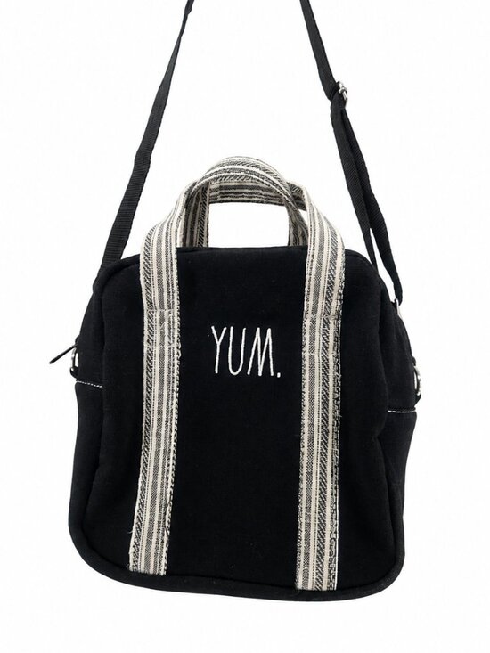 Rae Dunn Accessories - Rae Dunn, "YUM." Insulated Canvas Lunch Bag / Crossbody Tote